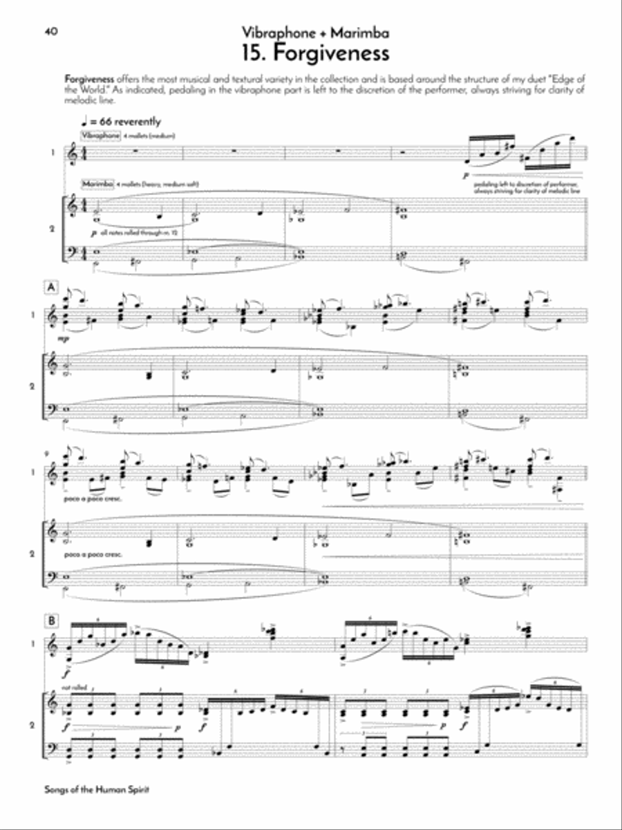 Songs of the Human Spirit Marimba scores gallery preview page 16