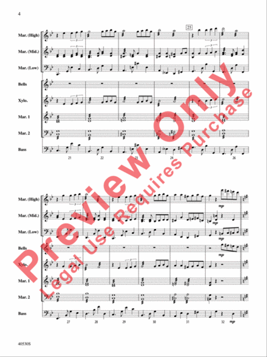 Por Una Cabeza Percussion Ensemble scores gallery preview page 5