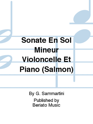 Sonate En Sol Mineur Violoncelle Et Piano (Salmon)