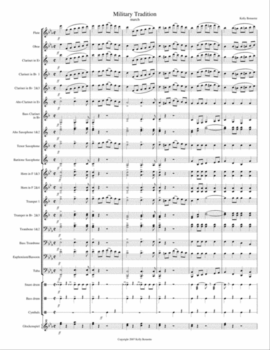 Military Tradition March Concert Band scores gallery preview page 1