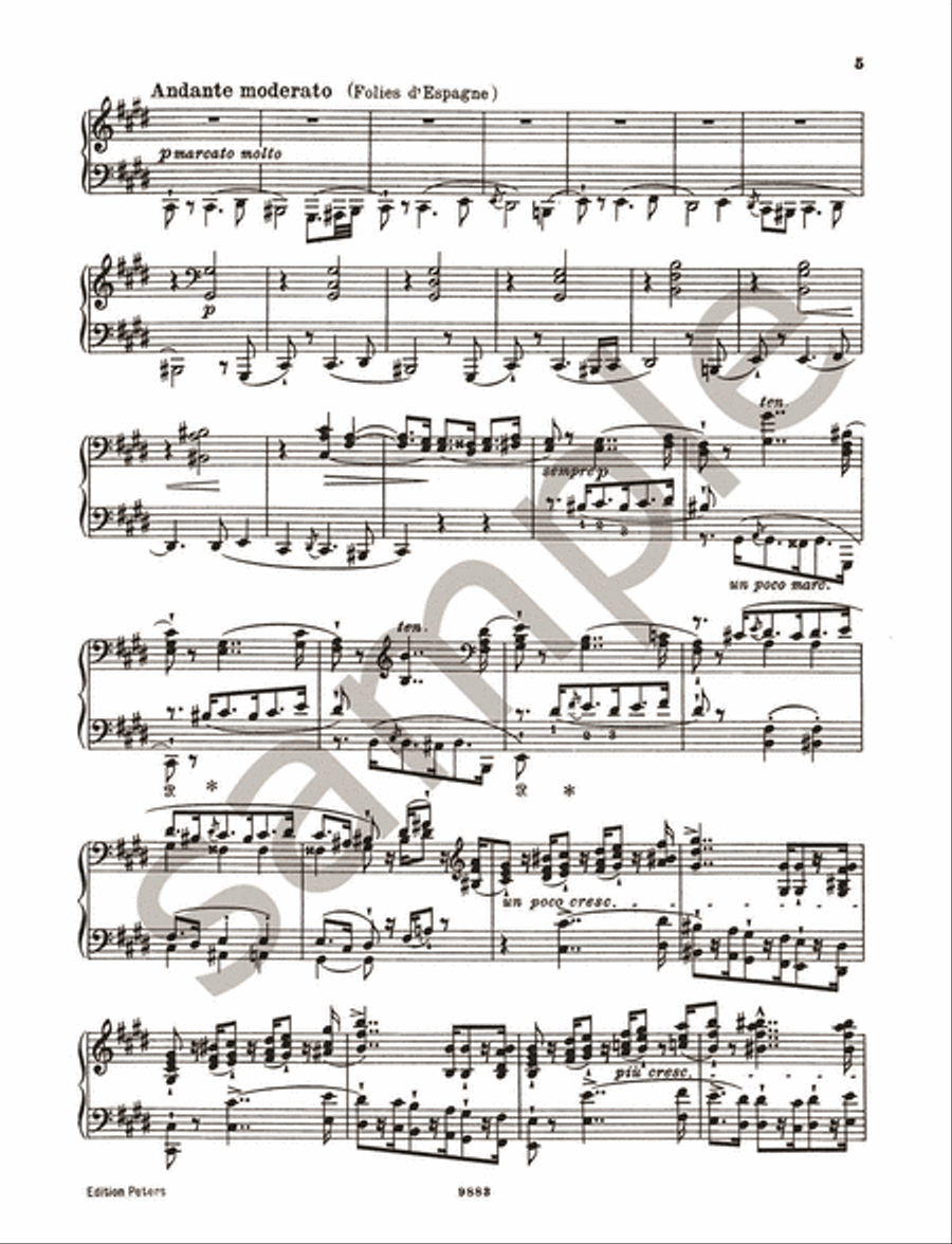 Rhapsodie Espagnole (Folies d'Espagne et Jota aragonesa) Piano Solo scores gallery preview page 4