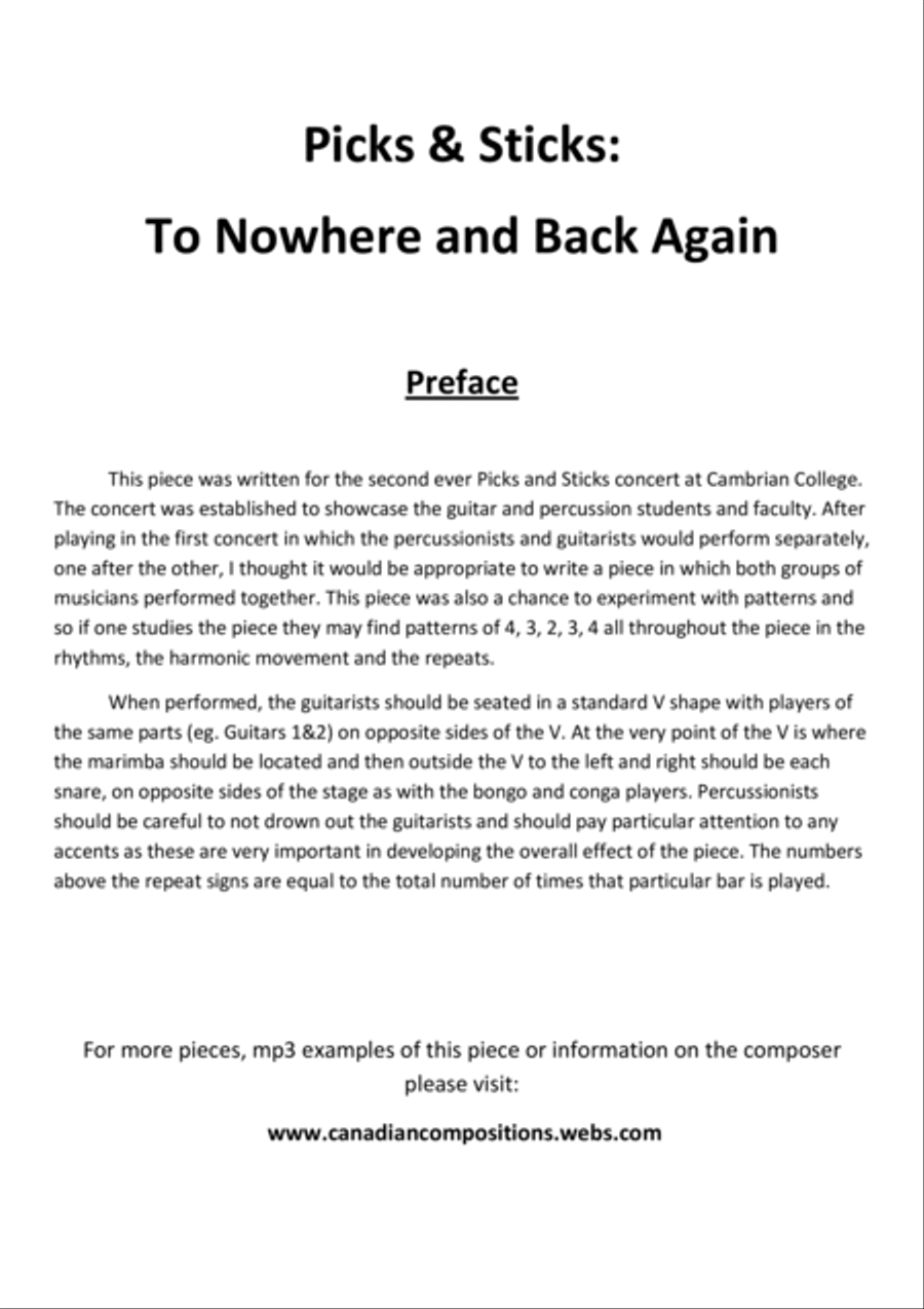 Picks and Sticks: To Nowhere and Back Again Small Ensemble scores gallery preview page 2