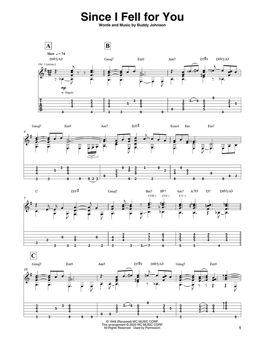 Since I Fell For You Since I Fell For You Acoustic Guitar scores gallery preview page 1
