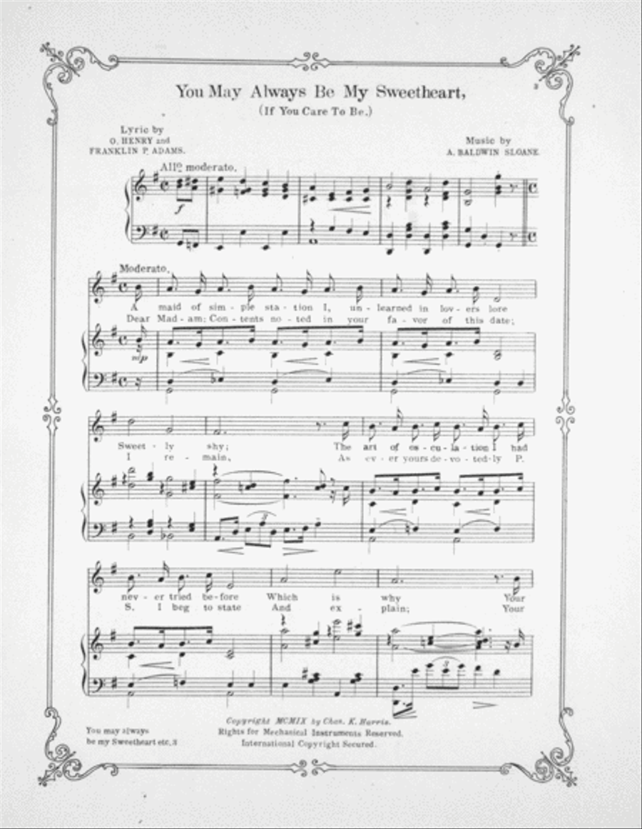 A Musical Comedy. You May Always Be My Sweetheart (If You Care to Be) Voice scores gallery preview page 2