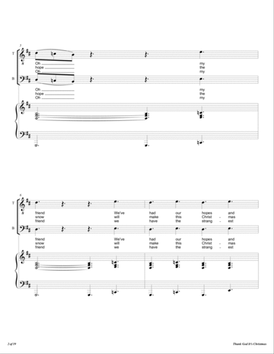 Thank God It's Christmas 4-Part scores gallery preview page 3