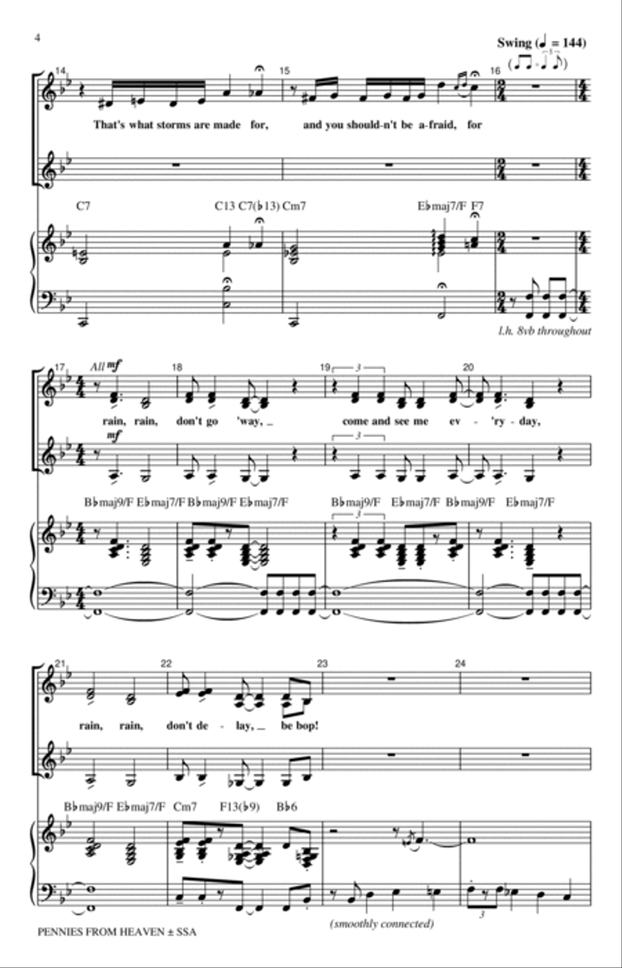 Pennies From Heaven (arr. Kirby Shaw) SSA scores gallery preview page 3