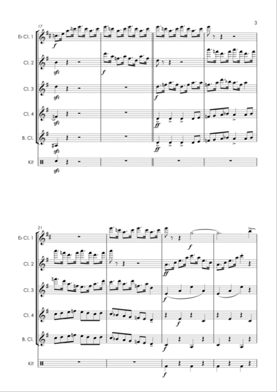 Dance Of The Knights Clarinet Quintet scores gallery preview page 5