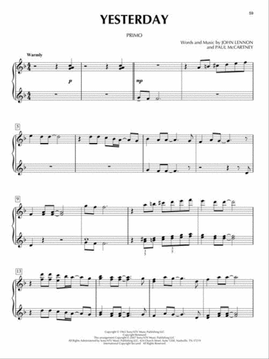 The Beatles 1 Piano, 4-Hands scores gallery preview page 6