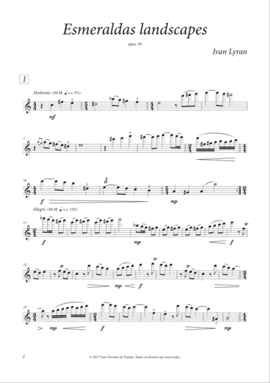Esmeraldas landscapes Opus 39 Flute Solo scores gallery preview page 4