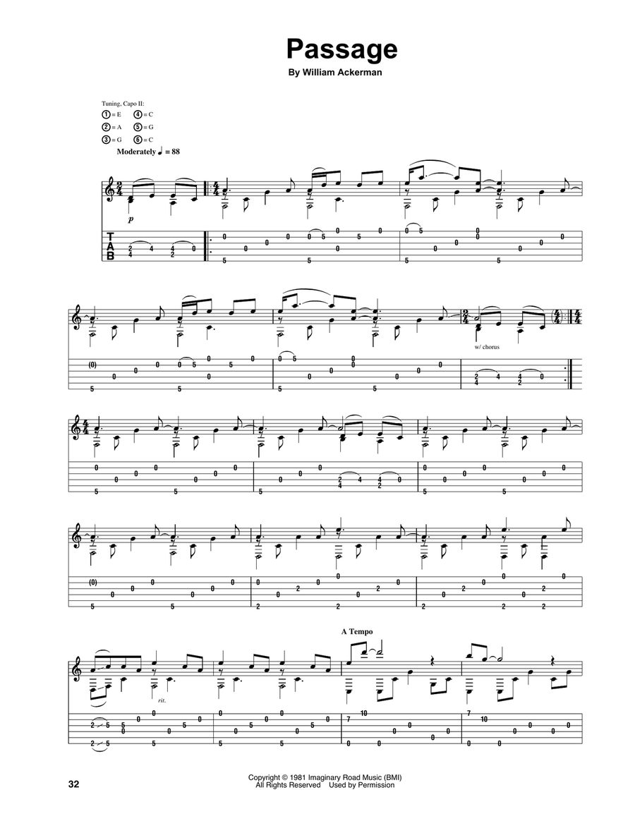 Passage Acoustic Guitar scores gallery preview page 1