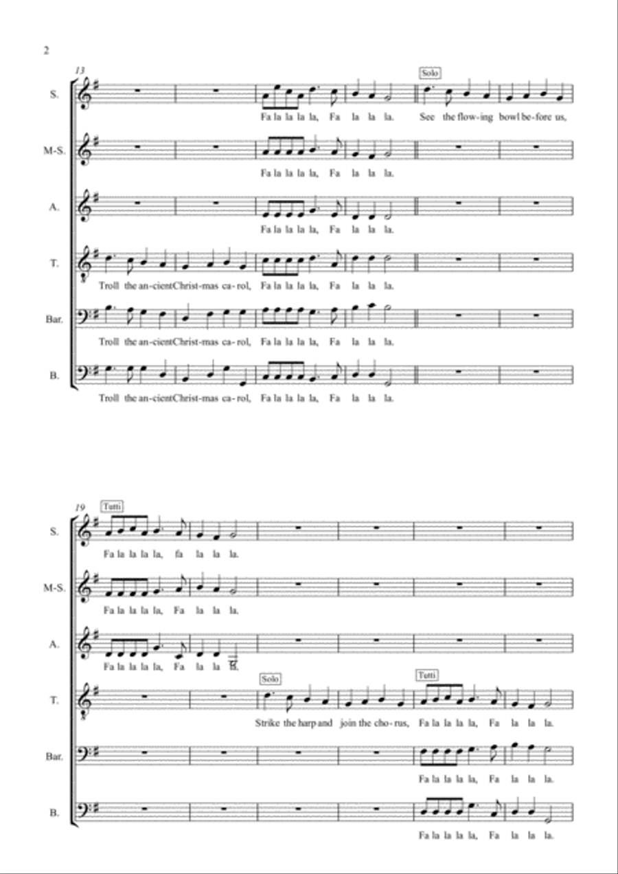 Deck The Hall (SSATBB) Divisi scores gallery preview page 2