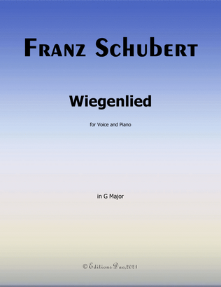 Book cover for Wiegenlied,by Schubert,in G Major