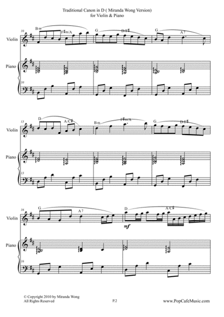 Traditional Canon in D for Violin & Piano image number null