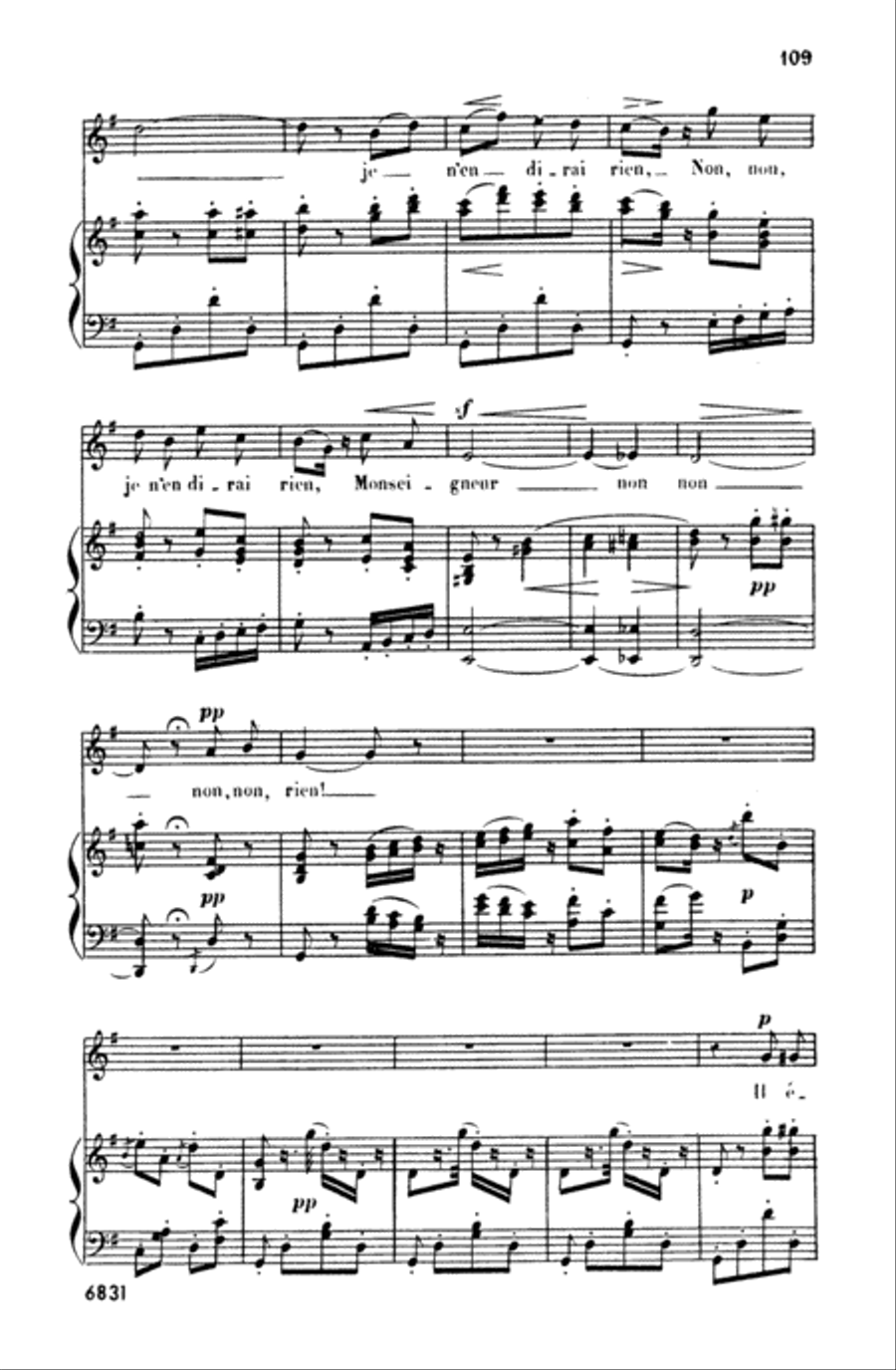 Bizet: Twenty Melodies-- Soprano or Tenor (French) Voice scores gallery preview page 4