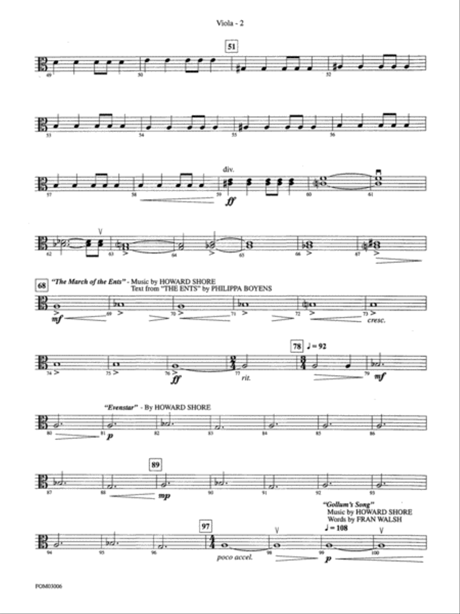 The Lord of the Rings: The Two Towers, Highlights from: Viola Full Orchestra scores gallery preview page 2
