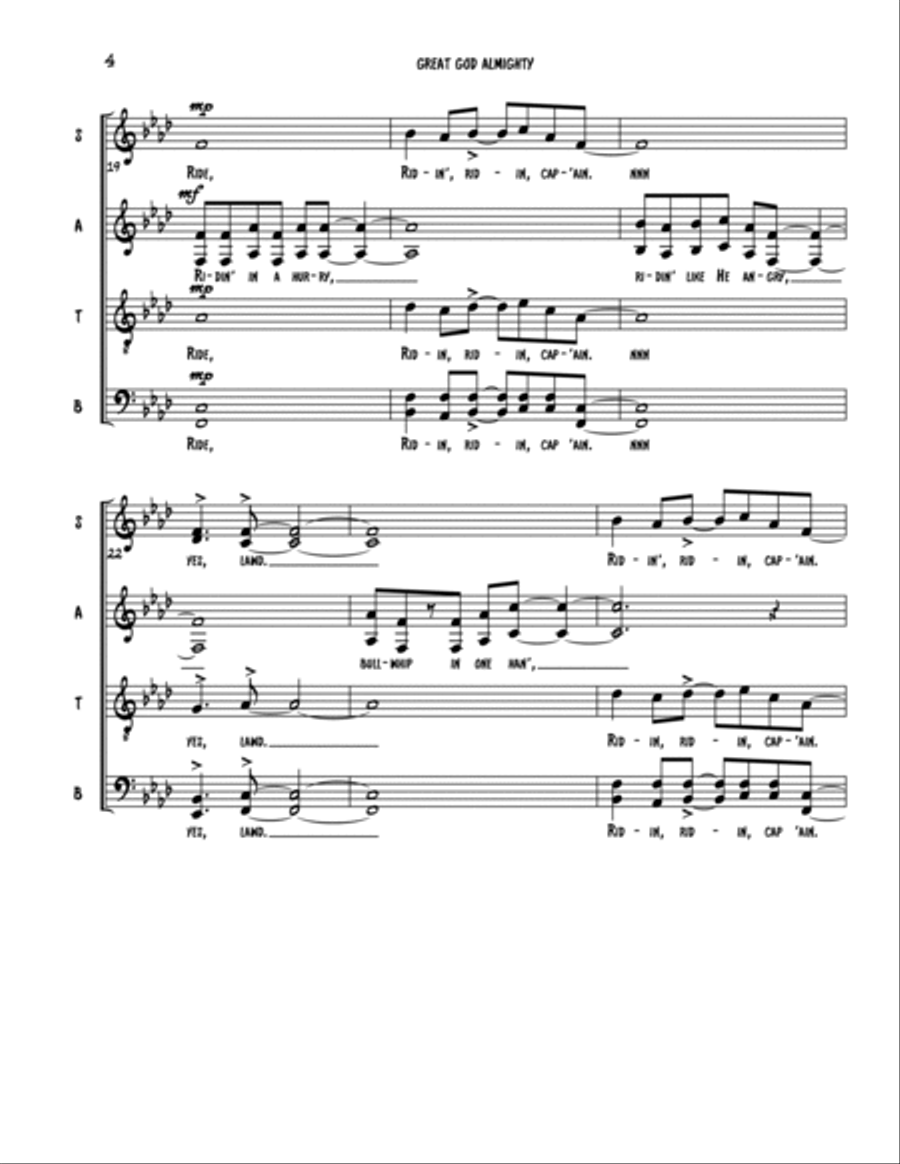 Great God Almighty (arr. Stacey V. Gibbs) 4-Part scores gallery preview page 4