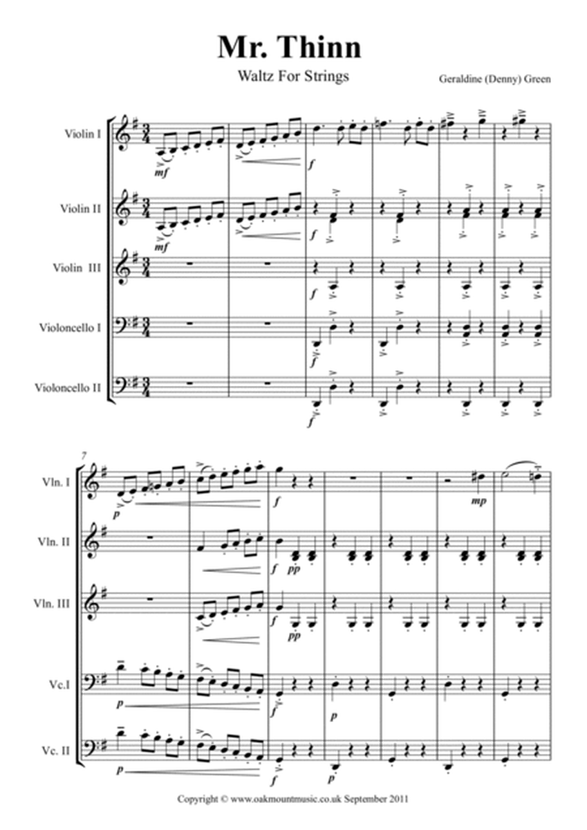 Mr. Thinn, Waltz for Strings (School Arrangement) image number null