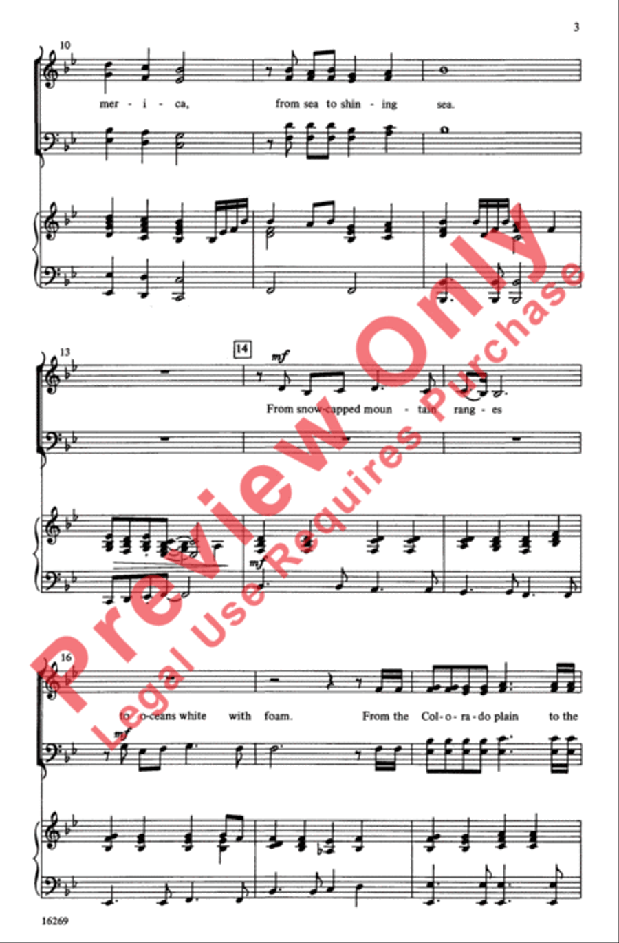 Of Thee I Sing, America! 4-Part scores gallery preview page 3