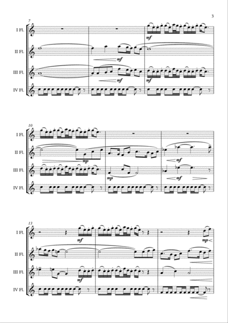 Bugler's Dream (Olympic Fanfare) Flute Quartet scores gallery preview page 4