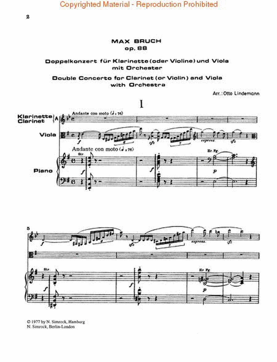 Double Concerto in e minor, Op. 88
