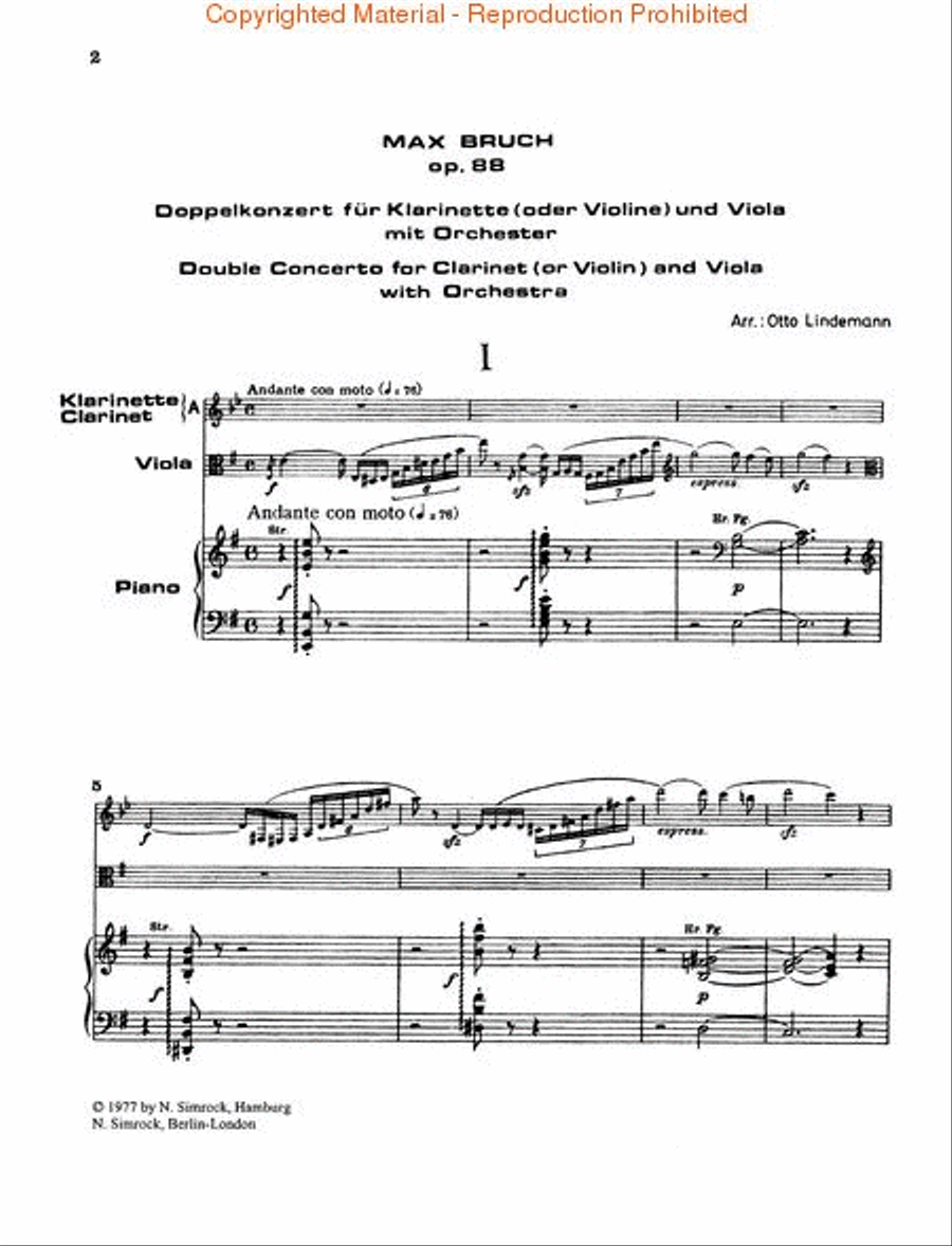 Double Concerto in e minor, Op. 88 Orchestra scores gallery preview page 2