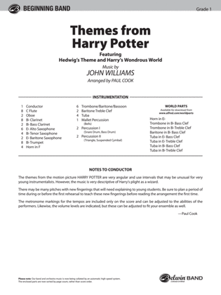 Book cover for Harry Potter, Themes from: Score