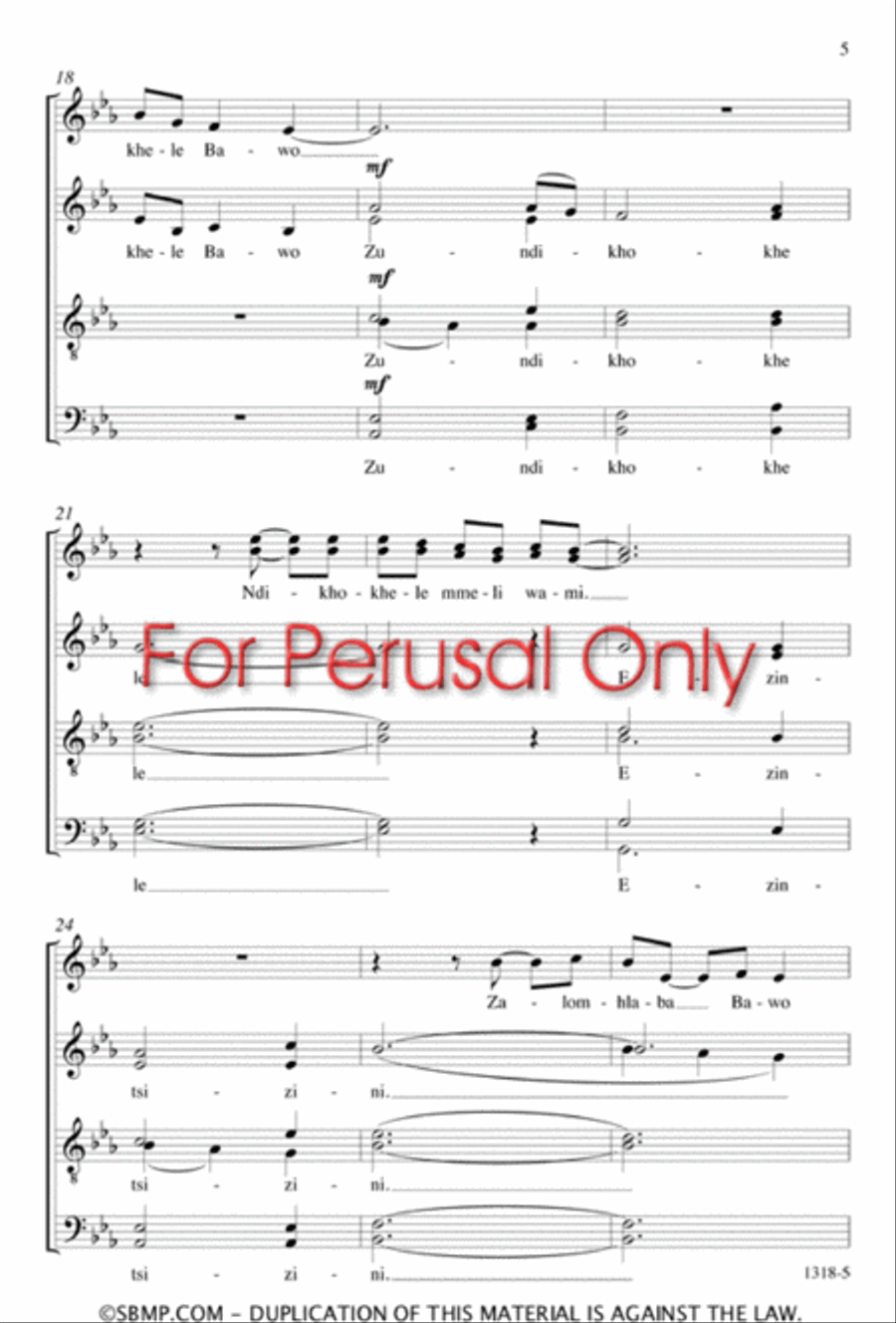 Ndikhokhele Bawo - SATB divisi Octavo Divisi scores gallery preview page 4