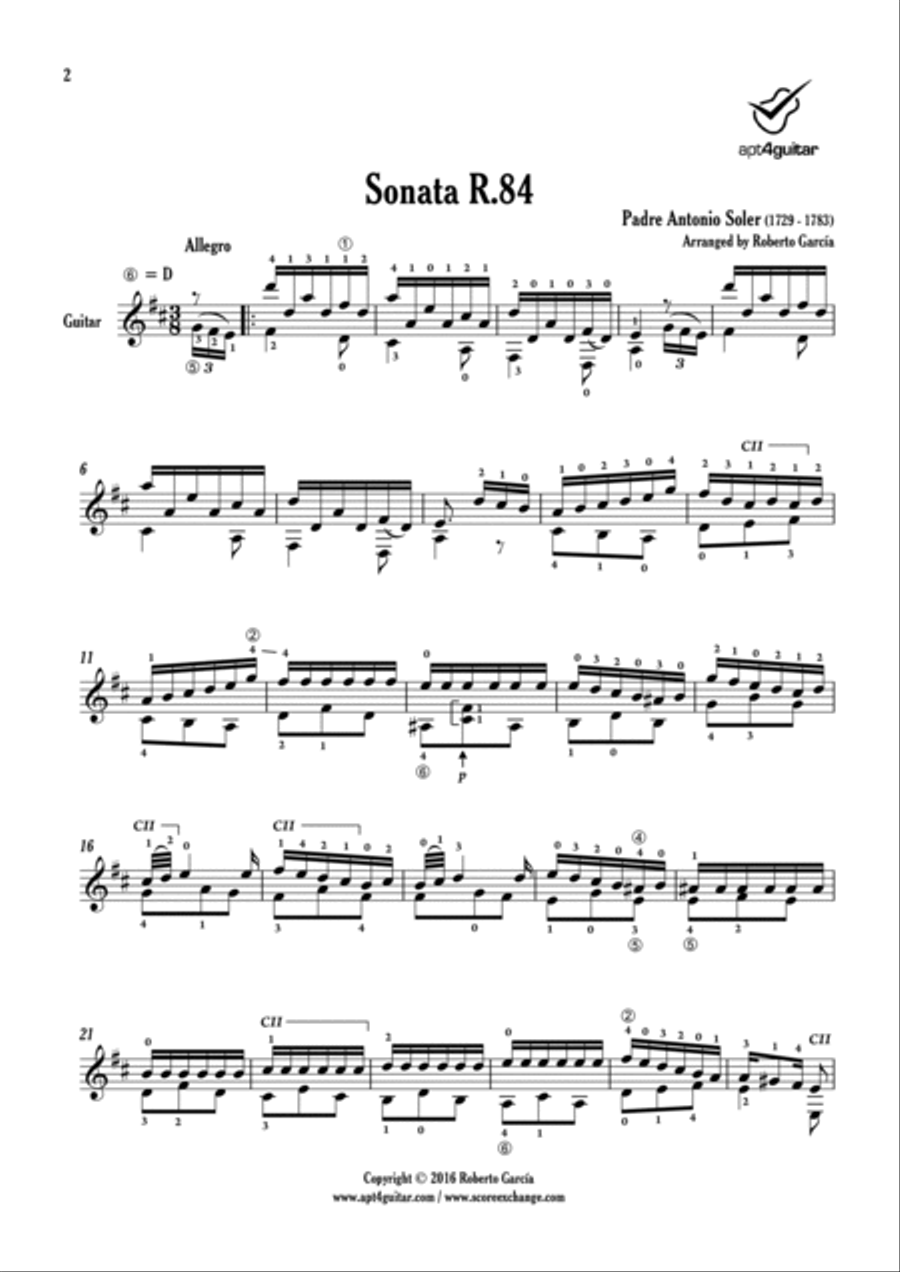14 Sonatas Acoustic Guitar scores gallery preview page 2