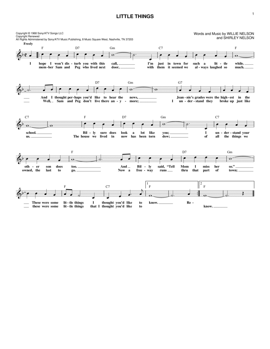 Little Things Piano scores gallery preview page 1