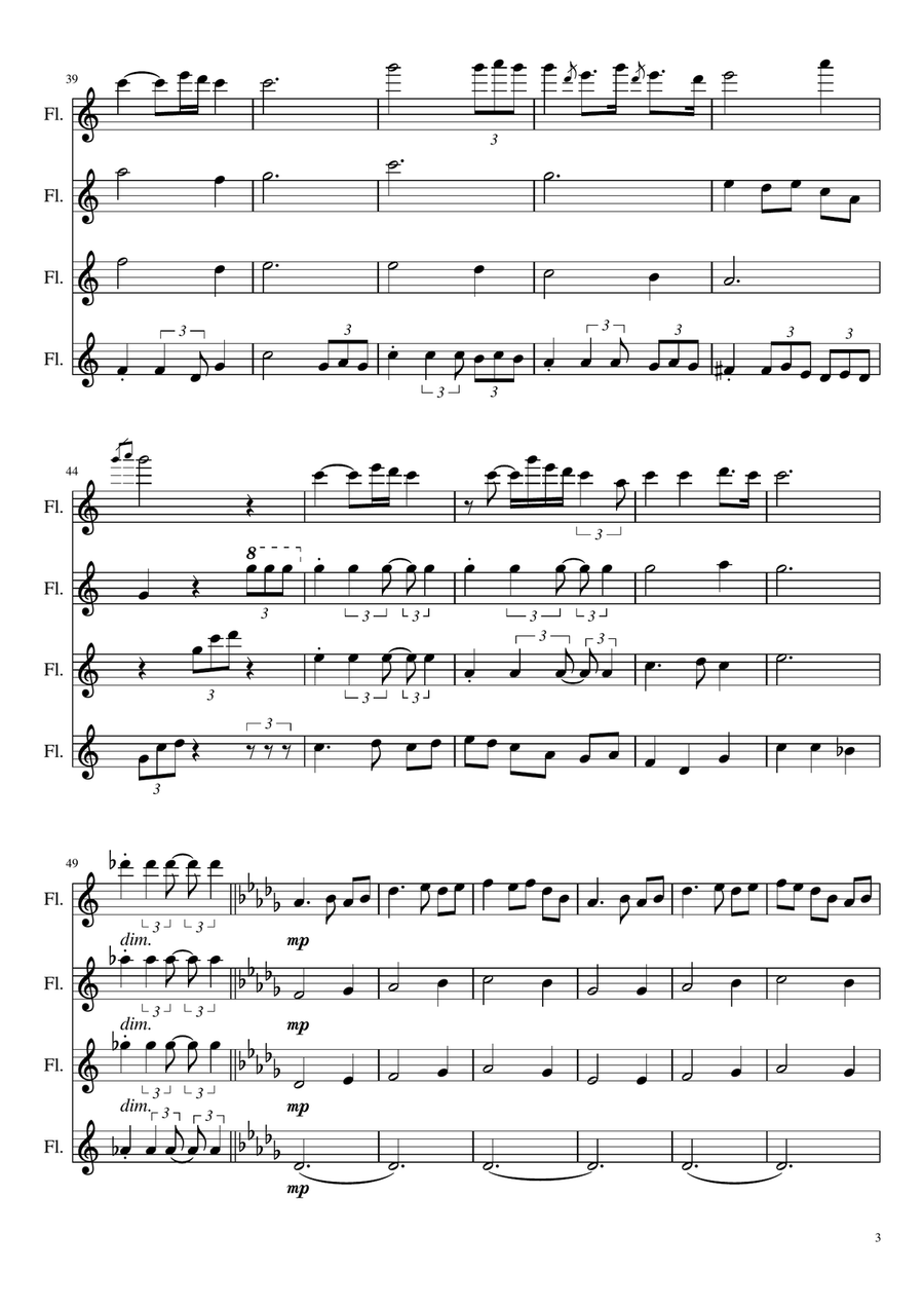 Arirang Arirang Flute Quartet scores gallery preview page 3