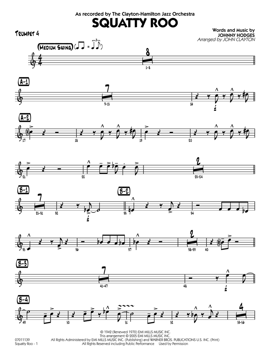 Squatty Roo (arr. John Clayton) - Trumpet 4