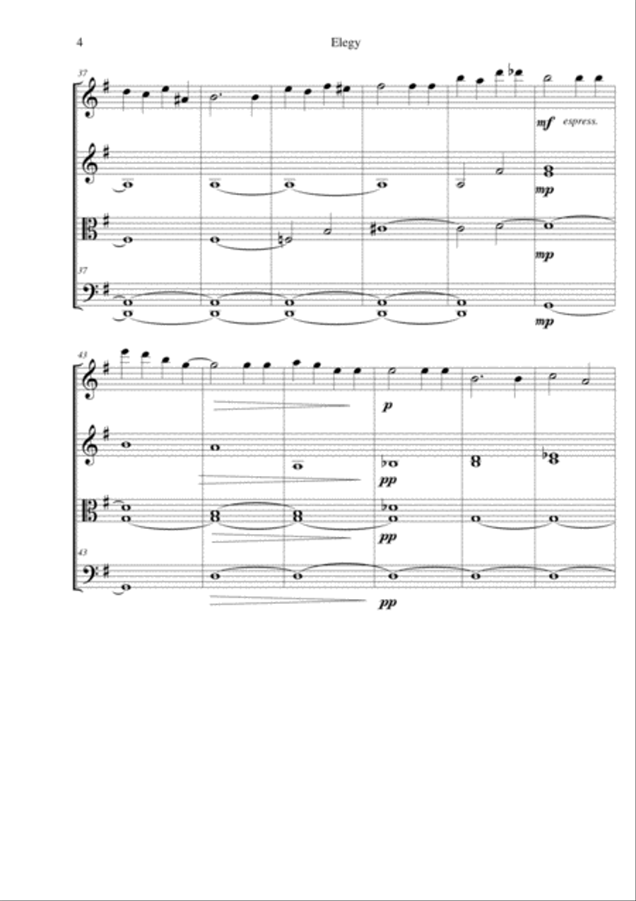 'Elegy' String Quartet scores gallery preview page 4