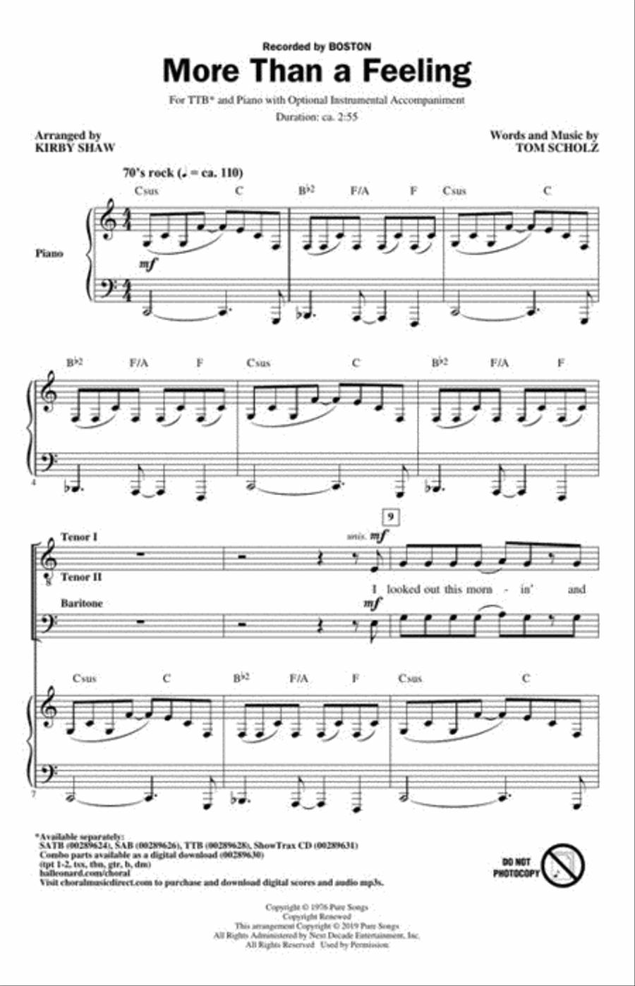 More Than a Feeling TTB scores gallery preview page 3