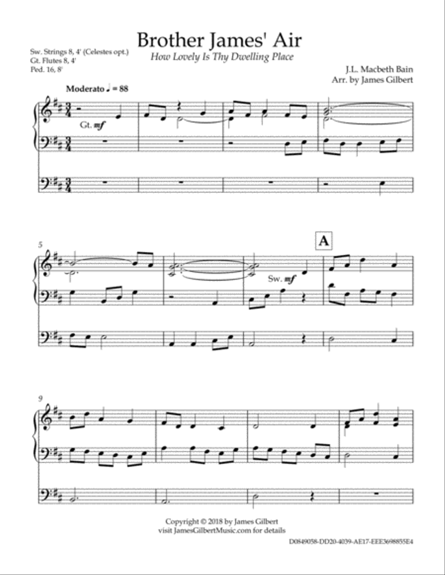 Brother James' Air - How Lovely Is Thy Dwelling Place Organ Solo scores gallery preview page 2