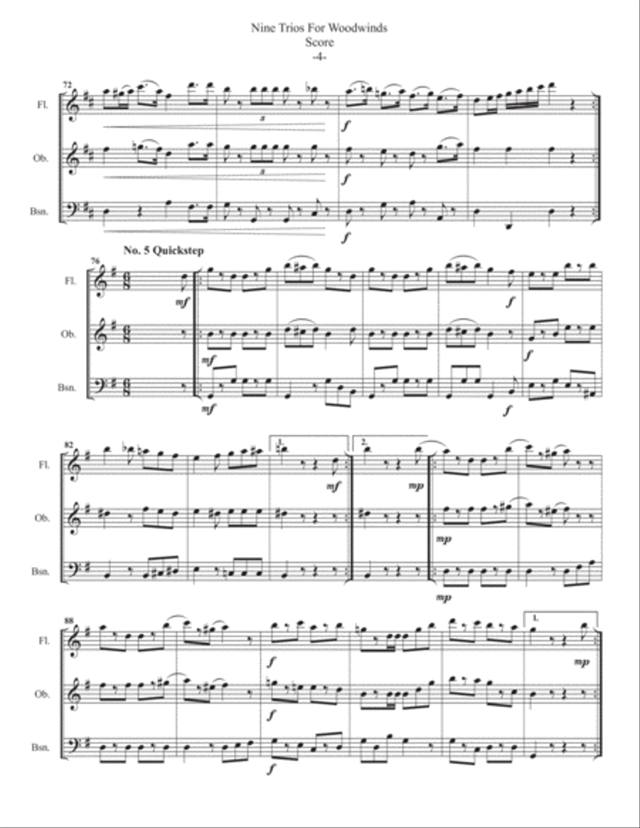 Nine Trios for Woodwinds by J. (John) Friedheim (1836) Woodwind Trio scores gallery preview page 6