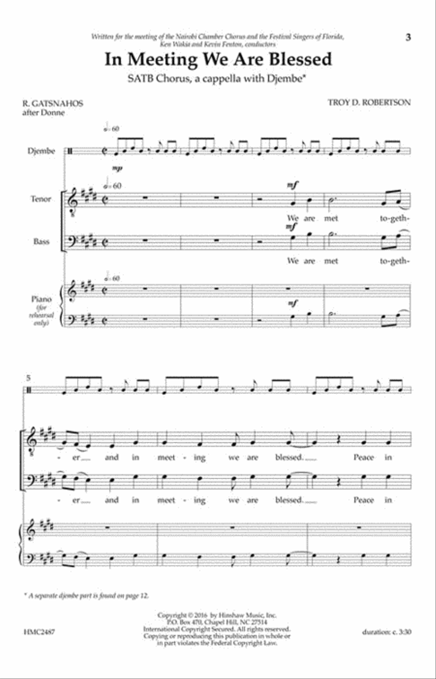 In Meeting We Are Blessed 4-Part scores gallery preview page 2