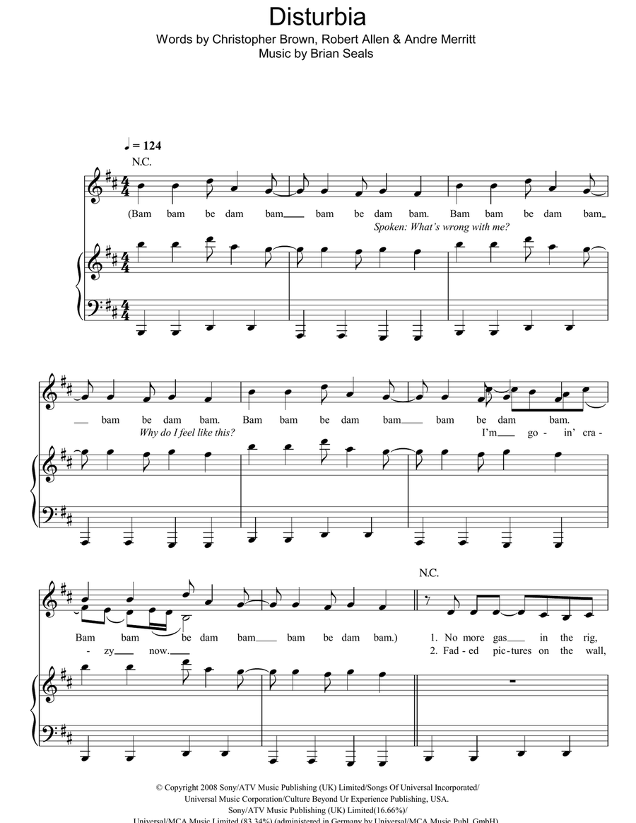 Disturbia Acoustic Guitar scores gallery preview page 1