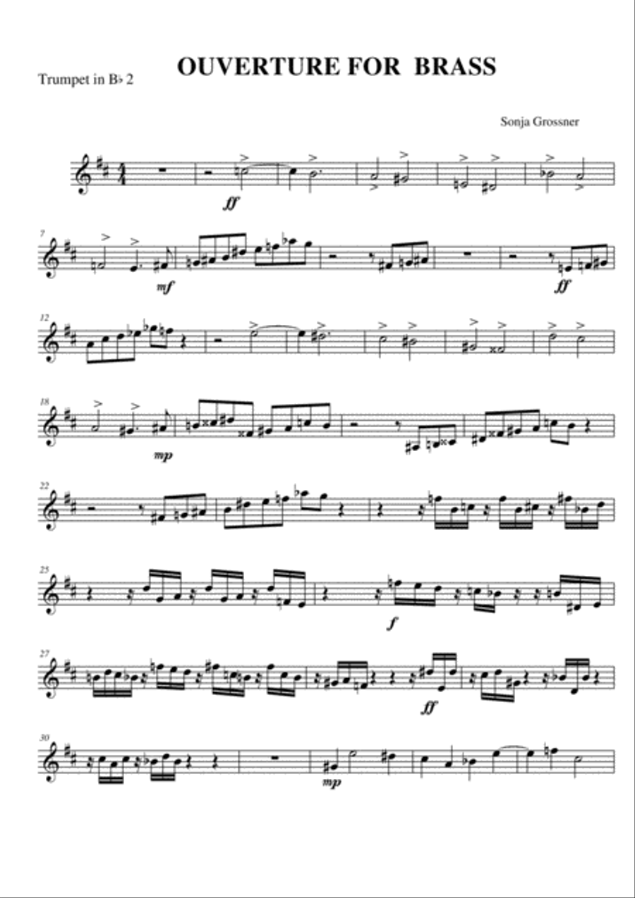 trumpet 2 partbfrom overture for brass Trumpet Solo scores gallery preview page 1