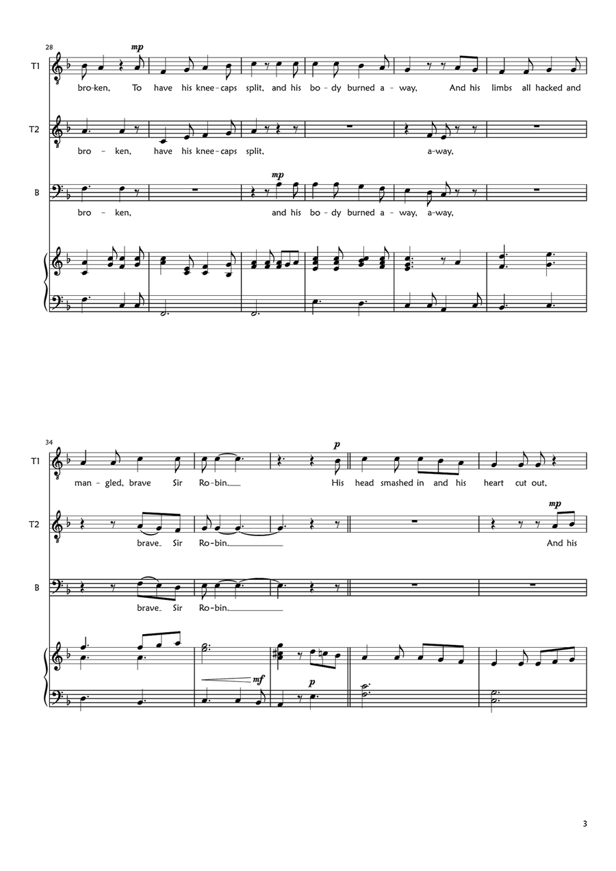 Sir Robin's Song Sir Robin's Song TTB scores gallery preview page 3