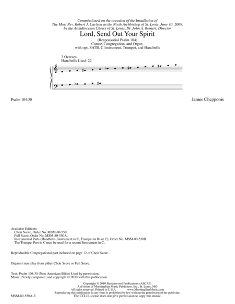 Lord, Send Out Your Spirit Choir scores gallery preview page 1