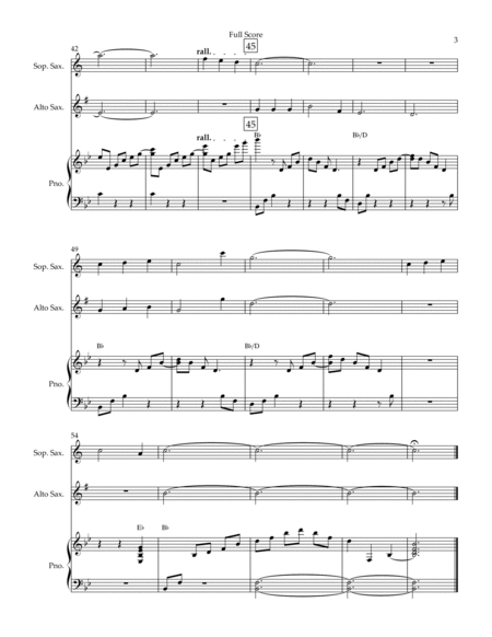 O Mio Babbino Caro (Puccini) for Soprano Saxophone & Alto Saxophone Duo and Piano Accompaniment with image number null