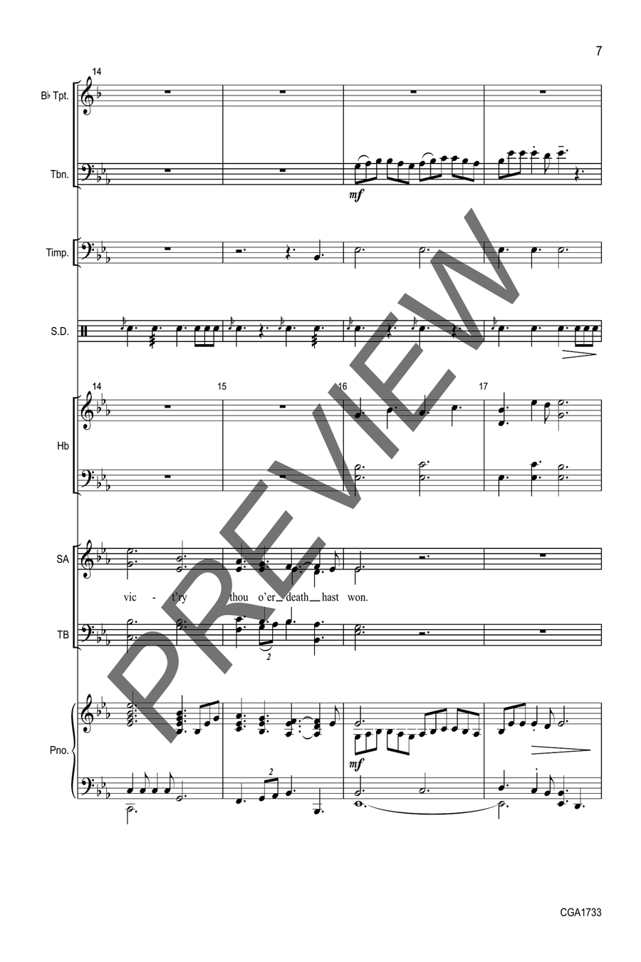 Thine Is the Glory with reproducible Instrumental Parts Full Score Choir scores gallery preview page 7
