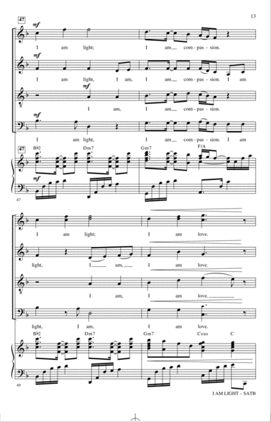 I Am Light (arr. Mark Hayes and Kimberly Lilley) 4-Part scores gallery preview page 12