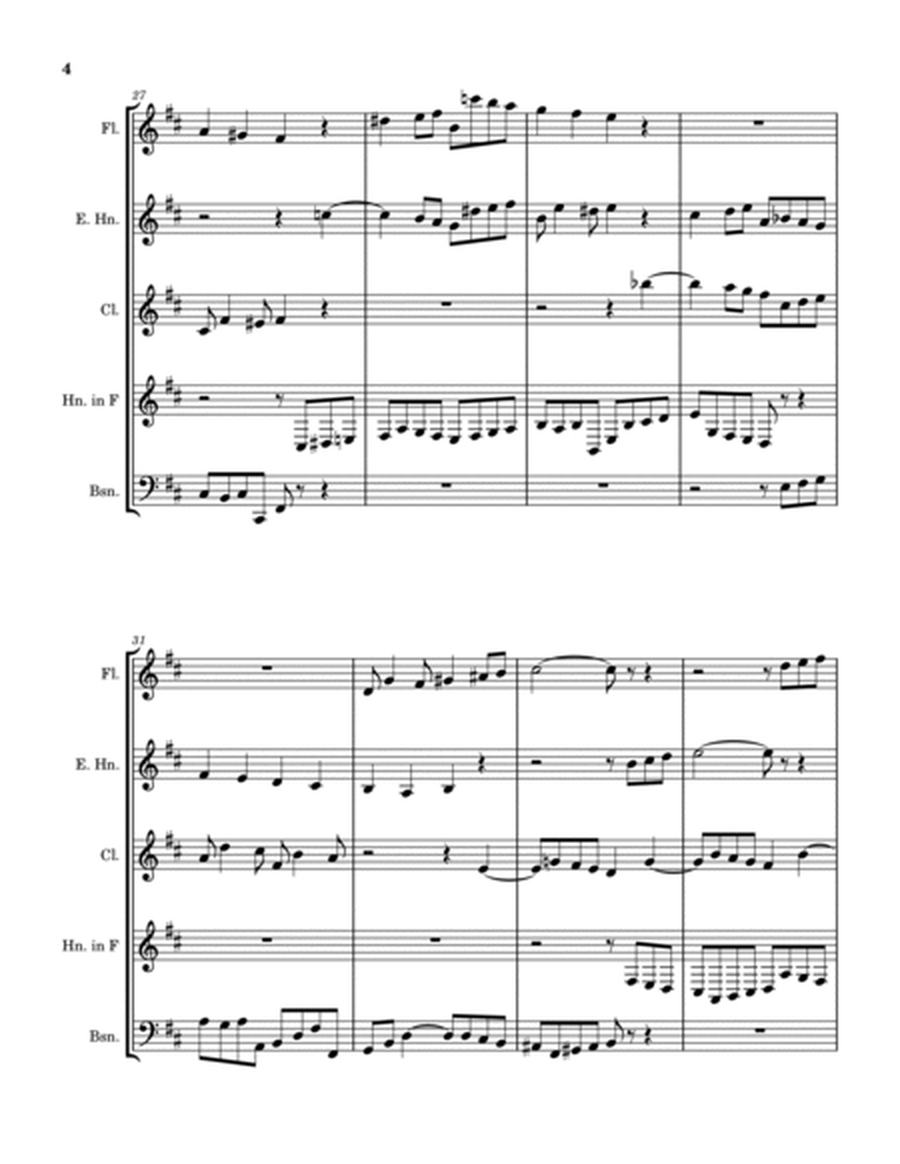 Prelude and Fugue XXIV from The Well-Tempered Clavier, Book 1 (arranged for woodwind quintet) image number null
