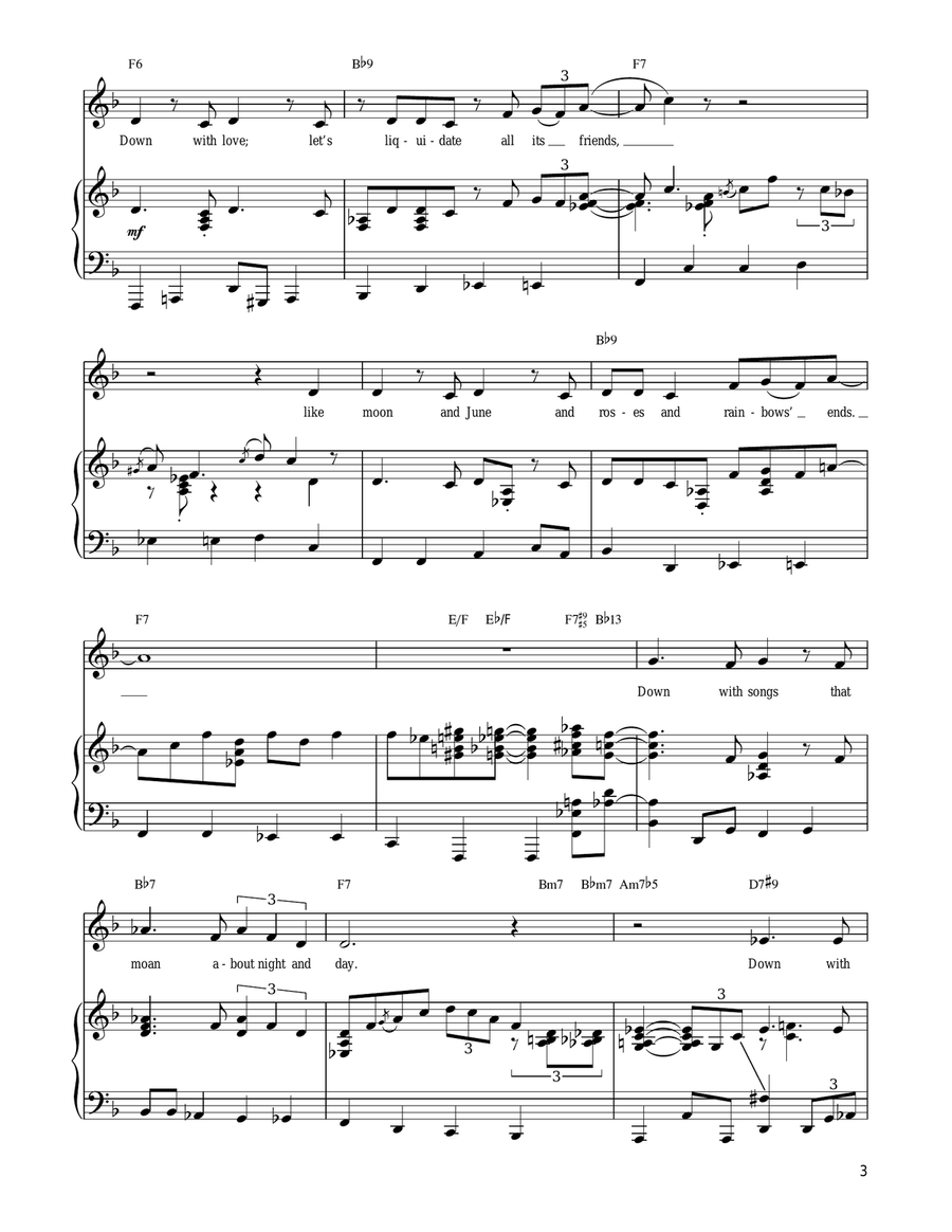 Down With Love Piano, Vocal, Guitar scores gallery preview page 3