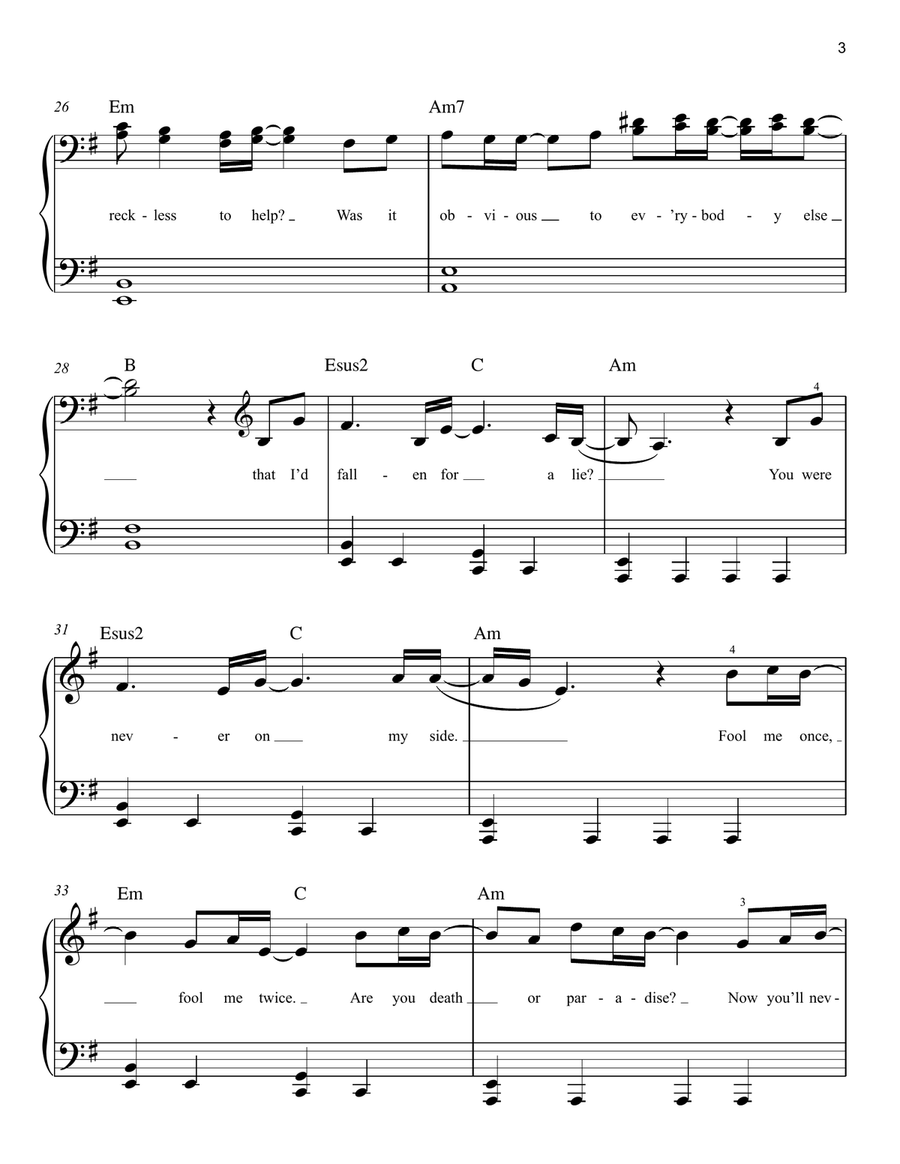No Time To Die Easy Piano scores gallery preview page 3