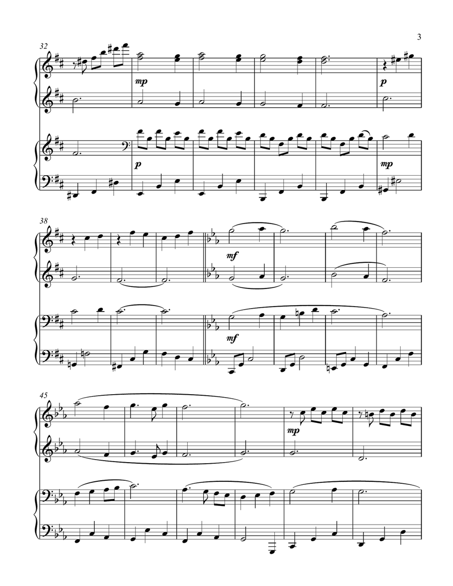 Once Upon A December from the Twentieth Century Fox Motion Picture ANASTASIA 1 Piano, 4-Hands scores gallery preview page 4