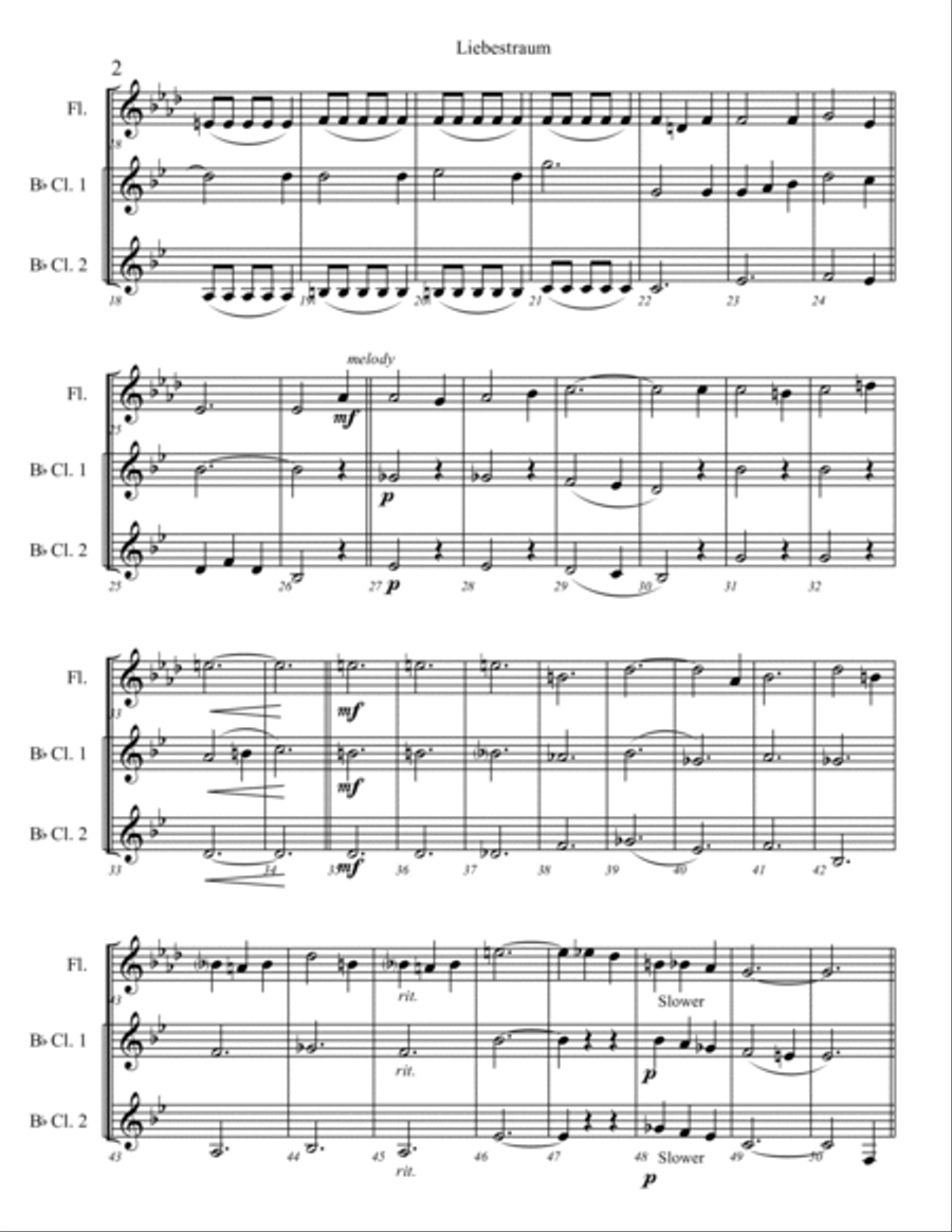 Liebestraum Liebestraum Woodwind Trio scores gallery preview page 3