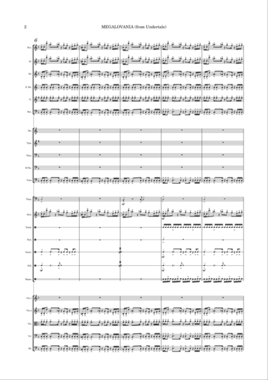 Megalovania Full Orchestra scores gallery preview page 5