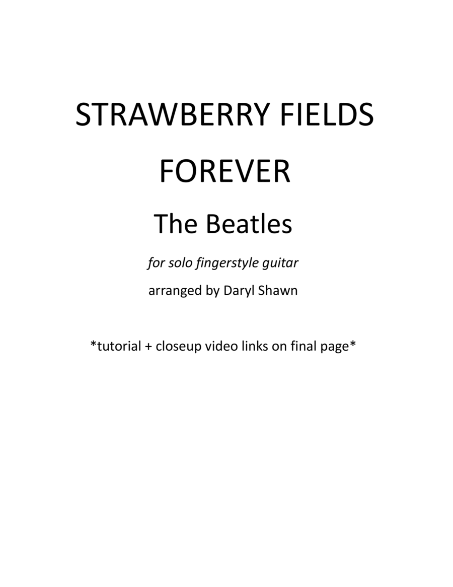 Strawberry Fields Forever Guitar Tablature scores gallery preview page 1